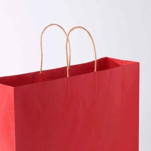 A red paper shopping bag